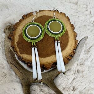 Beaded Dentalium Earrings